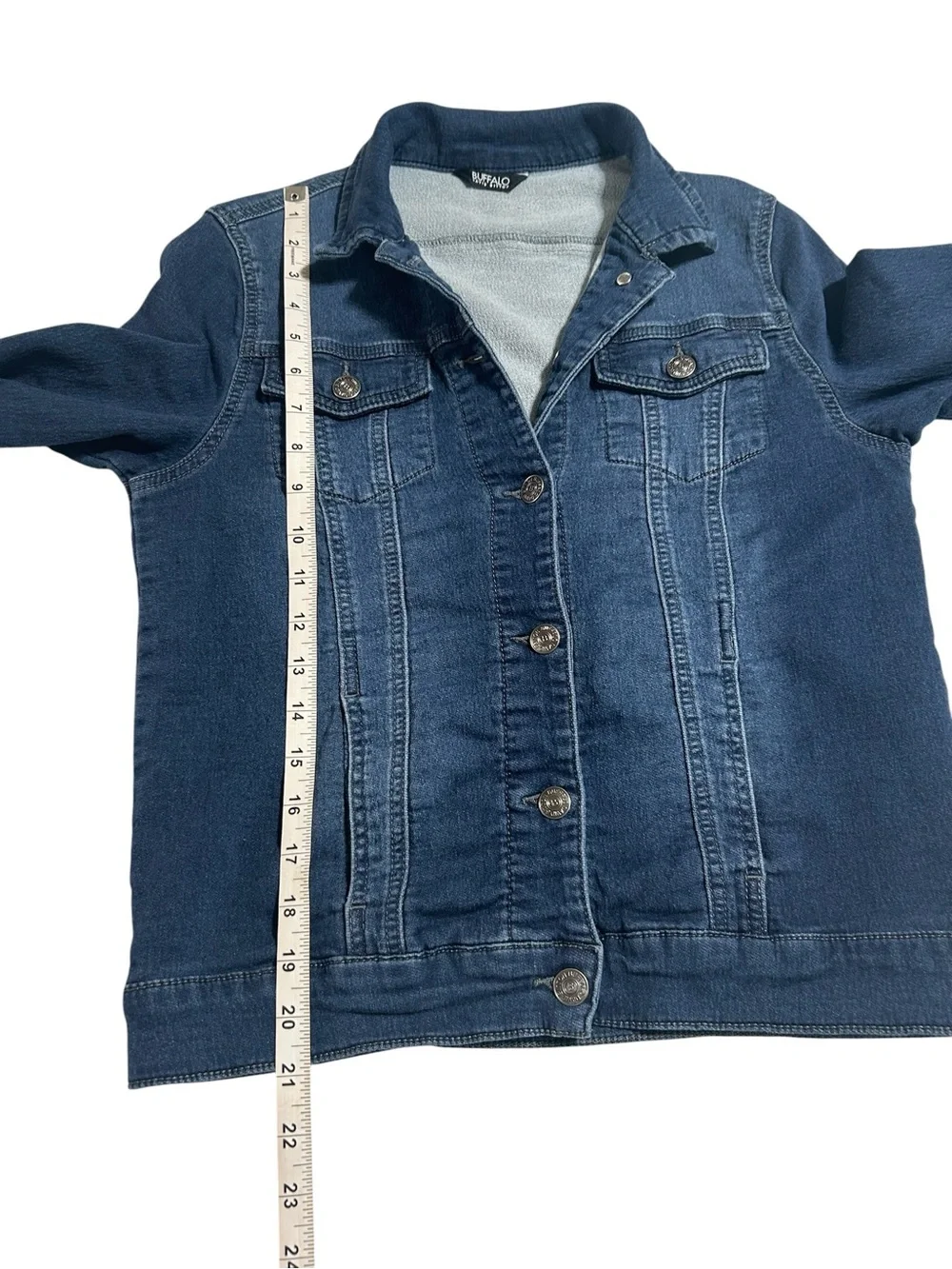 Buffalo David Bitton Stretch Denim Jacket Small Dark Wash Western Trucker